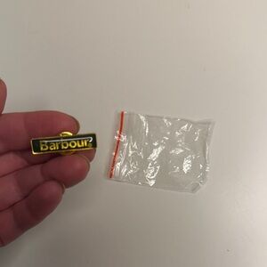 Barbour Black and Gold Logo Pin